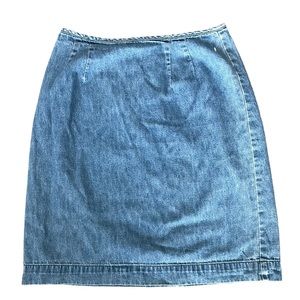Vintage Denim Skirt high Waisted Midi 90's Casual Corner